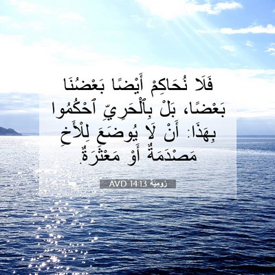 Picture 07 - رُومِيَةَ 14:13 AVD - فَلَا نُحَاكِمْ أَيْضًا - Bible Verse Picture
