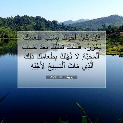 Picture 07 - رُومِيَةَ 14:15 AVD - فَإِنْ كَانَ أَخُوكَ - Bible Verse Picture