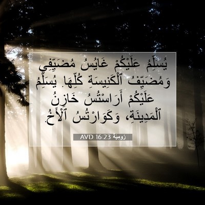 Picture 07 - رُومِيَةَ 16:23 AVD - يُسَلِّمُ عَلَيْكُمْ - Bible Verse Picture