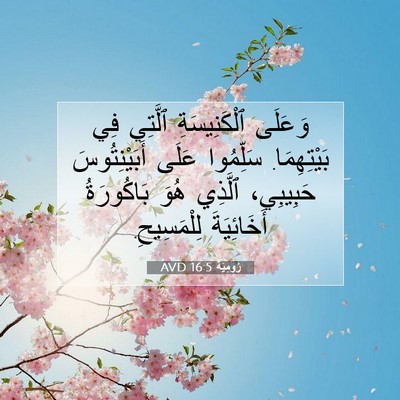 Picture 07 - رُومِيَةَ 16:5 AVD - وَعَلَى ٱلْكَنِيسَةِ - Bible Verse Picture