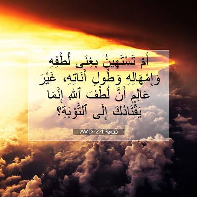 Picture 07 - رُومِيَةَ 2:4 AVD - أَمْ تَسْتَهِينُ بِغِنَى - Bible Verse Picture