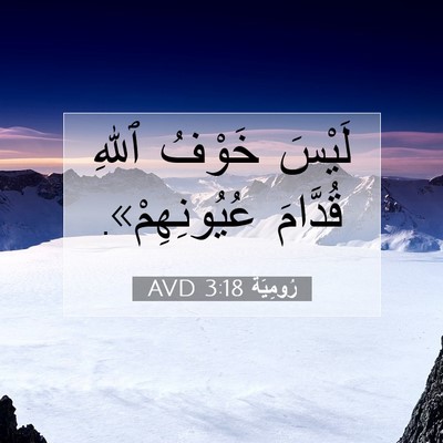 Picture 07 - رُومِيَةَ 3:18 AVD - لَيْسَ خَوْفُ ٱللهِ - Bible Verse Picture