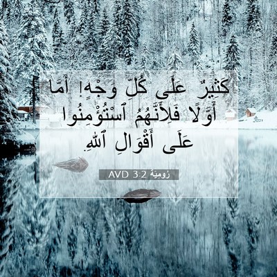 Picture 07 - رُومِيَةَ 3:2 AVD - كَثِيرٌ عَلَى كُلِّ - Bible Verse Picture