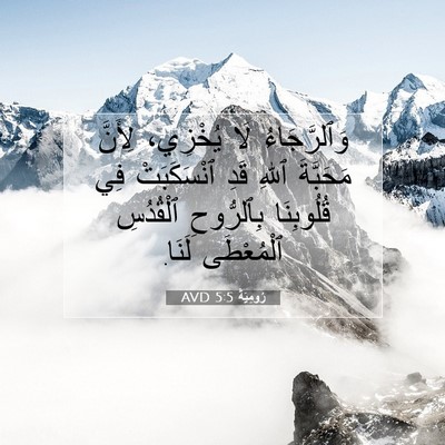 Picture 07 - رُومِيَةَ 5:5 AVD - وَٱلرَّجَاءُ لَا يُخْزِي، - Bible Verse Picture