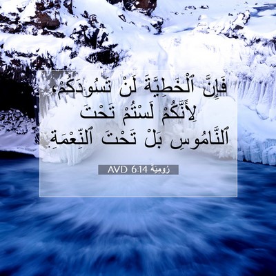 Picture 07 - رُومِيَةَ 6:14 AVD - فَإِنَّ ٱلْخَطِيَّةَ لَنْ - Bible Verse Picture