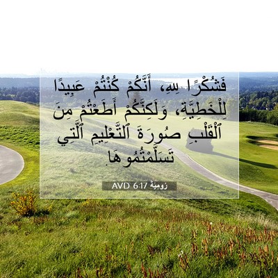 Picture 07 - رُومِيَةَ 6:17 AVD - فَشُكْرًا لِلهِ، - Bible Verse Picture