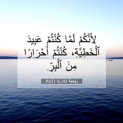 Picture 07 - رُومِيَةَ 6:20 AVD - لِأَنَّكُمْ لَمَّا - Bible Verse Picture