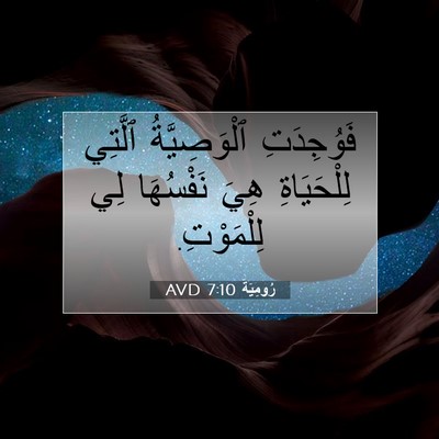 Picture 07 - رُومِيَةَ 7:10 AVD - فَوُجِدَتِ ٱلْوَصِيَّةُ - Bible Verse Picture