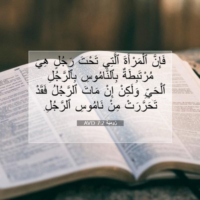 Picture 07 - رُومِيَةَ 7:2 AVD - فَإِنَّ ٱلْمَرْأَةَ - Bible Verse Picture