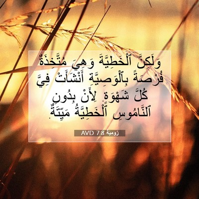Picture 07 - رُومِيَةَ 7:8 AVD - وَلَكِنَّ ٱلْخَطِيَّةَ - Bible Verse Picture