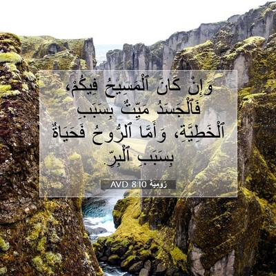 Picture 07 - رُومِيَةَ 8:10 AVD - وَإِنْ كَانَ ٱلْمَسِيحُ - Bible Verse Picture