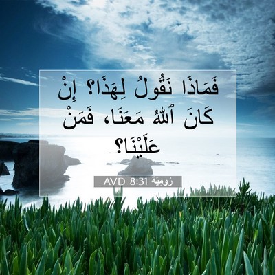 Picture 07 - رُومِيَةَ 8:31 AVD - فَمَاذَا نَقُولُ لِهَذَا؟ - Bible Verse Picture
