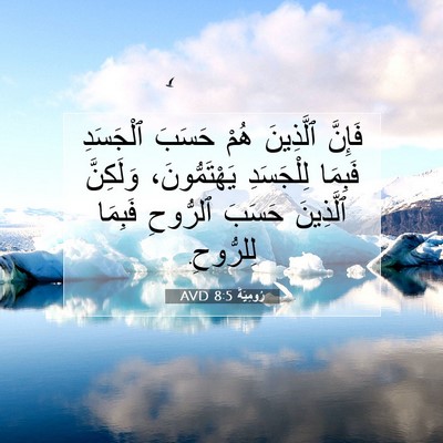 Picture 07 - رُومِيَةَ 8:5 AVD - فَإِنَّ ٱلَّذِينَ هُمْ - Bible Verse Picture