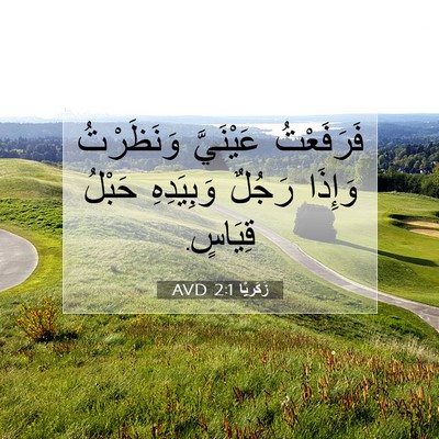 Picture 07 - زَكَريَّا 2:1 AVD - فَرَفَعْتُ عَيْنَيَّ - Bible Verse Picture
