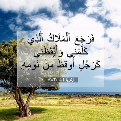 Picture 07 - زَكَريَّا 4:1 AVD - فَرَجَعَ ٱلْمَلَاكُ - Bible Verse Picture