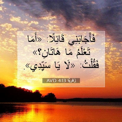 Picture 07 - زَكَريَّا 4:13 AVD - فَأَجَابَنِي قَائِلًا: - Bible Verse Picture
