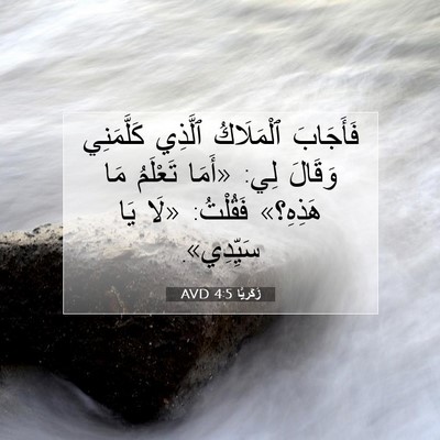 Picture 07 - زَكَريَّا 4:5 AVD - فَأَجَابَ ٱلْمَلَاكُ - Bible Verse Picture
