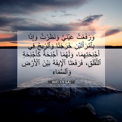 Picture 07 - زَكَريَّا 5:9 AVD - وَرَفَعْتُ عَيْنَيَّ - Bible Verse Picture