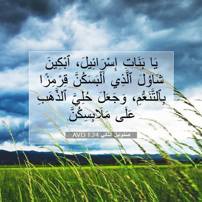 Picture 07 - صَمُوئِيلَ ٱلثَّانِي 1:24 AVD - يَا بَنَاتِ إِسْرَائِيلَ، - Bible Verse Picture