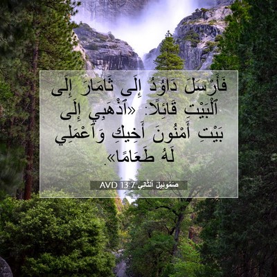 Picture 07 - صَمُوئِيلَ ٱلثَّانِي 13:7 AVD - فَأَرْسَلَ دَاوُدُ إِلَى - Bible Verse Picture
