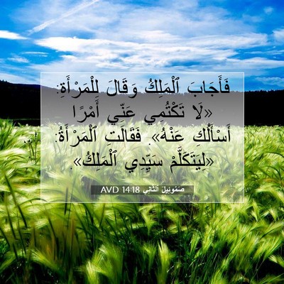 Picture 07 - صَمُوئِيلَ ٱلثَّانِي 14:18 AVD - فَأَجَابَ ٱلْمَلِكُ - Bible Verse Picture