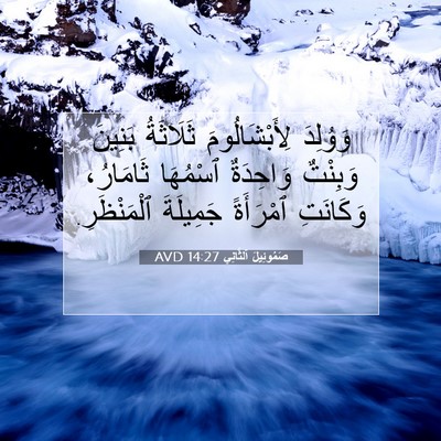 Picture 07 - صَمُوئِيلَ ٱلثَّانِي 14:27 AVD - وَوُلِدَ لِأَبْشَالُومَ - Bible Verse Picture