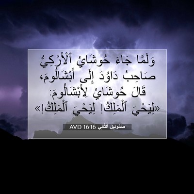 Picture 07 - صَمُوئِيلَ ٱلثَّانِي 16:16 AVD - وَلَمَّا جَاءَ حُوشَايُ - Bible Verse Picture