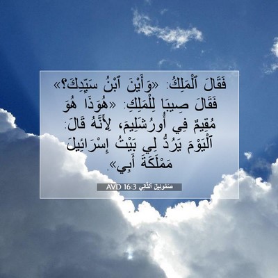 Picture 07 - صَمُوئِيلَ ٱلثَّانِي 16:3 AVD - فَقَالَ ٱلْمَلِكُ: - Bible Verse Picture