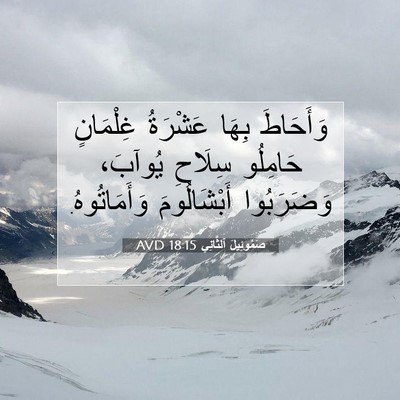 Picture 07 - صَمُوئِيلَ ٱلثَّانِي 18:15 AVD - وَأَحَاطَ بِهَا عَشْرَةُ - Bible Verse Picture