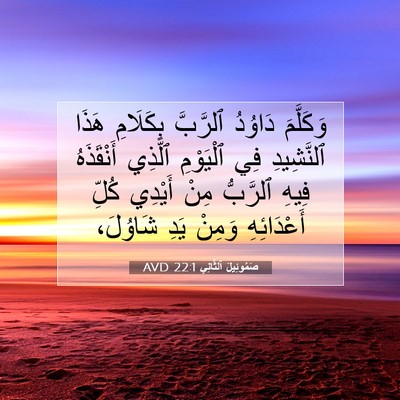 Picture 07 - صَمُوئِيلَ ٱلثَّانِي 22:1 AVD - وَكَلَّمَ دَاوُدُ - Bible Verse Picture