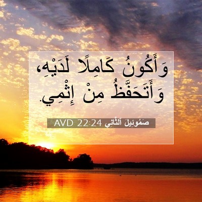 Picture 07 - صَمُوئِيلَ ٱلثَّانِي 22:24 AVD - وَأَكُونُ كَامِلًا - Bible Verse Picture