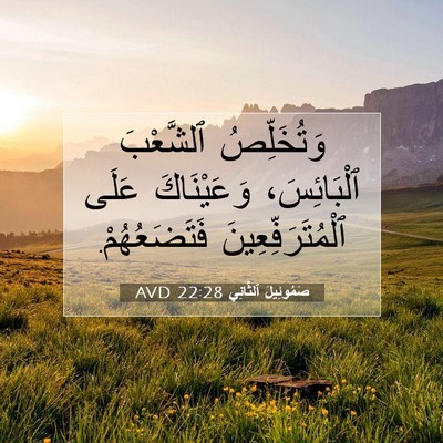 Picture 07 - صَمُوئِيلَ ٱلثَّانِي 22:28 AVD - وَتُخَلِّصُ ٱلشَّعْبَ - Bible Verse Picture