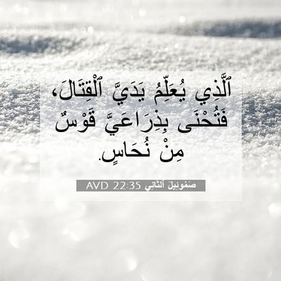 Picture 07 - صَمُوئِيلَ ٱلثَّانِي 22:35 AVD - ٱلَّذِي يُعَلِّمُ يَدَيَّ - Bible Verse Picture