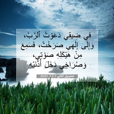 Picture 07 - صَمُوئِيلَ ٱلثَّانِي 22:7 AVD - فِي ضِيقِي دَعَوْتُ - Bible Verse Picture