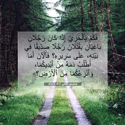 Picture 07 - صَمُوئِيلَ ٱلثَّانِي 4:11 AVD - فَكَمْ بِٱلْحَرِيِّ إِذَا - Bible Verse Picture
