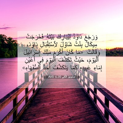 Picture 07 - صَمُوئِيلَ ٱلثَّانِي 6:20 AVD - وَرَجَعَ دَاوُدُ - Bible Verse Picture