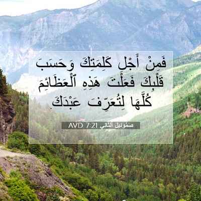 Picture 07 - صَمُوئِيلَ ٱلثَّانِي 7:21 AVD - فَمِنْ أَجْلِ كَلِمَتِكَ - Bible Verse Picture