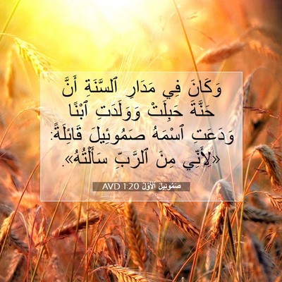 Picture 07 - صَمُوئِيلَ ٱلْأَوَّلُ 1:20 AVD - وَكَانَ فِي مَدَارِ - Bible Verse Picture