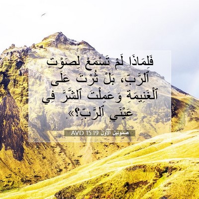 Picture 07 - صَمُوئِيلَ ٱلْأَوَّلُ 15:19 AVD - فَلِمَاذَا لَمْ تَسْمَعْ - Bible Verse Picture