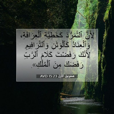 Picture 07 - صَمُوئِيلَ ٱلْأَوَّلُ 15:23 AVD - لِأَنَّ ٱلتَّمَرُّدَ - Bible Verse Picture