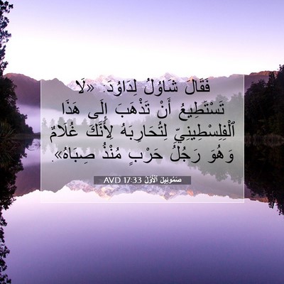 Picture 07 - صَمُوئِيلَ ٱلْأَوَّلُ 17:33 AVD - فَقَالَ شَاوُلُ لِدَاوُدَ: - Bible Verse Picture