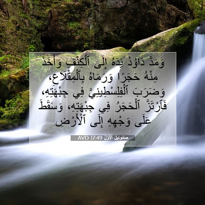 Picture 07 - صَمُوئِيلَ ٱلْأَوَّلُ 17:49 AVD - وَمَدَّ دَاوُدُ يَدَهُ - Bible Verse Picture