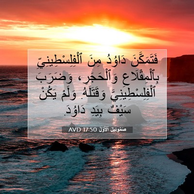 Picture 07 - صَمُوئِيلَ ٱلْأَوَّلُ 17:50 AVD - فَتَمَكَّنَ دَاوُدُ مِنَ - Bible Verse Picture