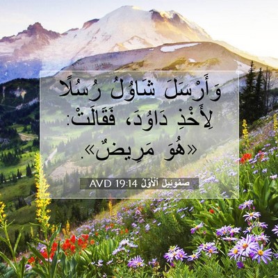 Picture 07 - صَمُوئِيلَ ٱلْأَوَّلُ 19:14 AVD - وَأَرْسَلَ شَاوُلُ - Bible Verse Picture