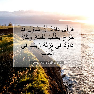 Picture 07 - صَمُوئِيلَ ٱلْأَوَّلُ 23:15 AVD - فَرَأَى دَاوُدُ أَنَّ - Bible Verse Picture