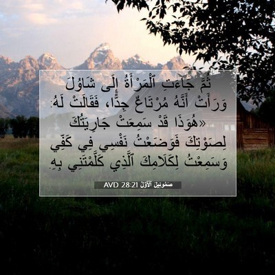 Picture 07 - صَمُوئِيلَ ٱلْأَوَّلُ 28:21 AVD - ثُمَّ جَاءَتِ ٱلْمَرْأَةُ - Bible Verse Picture