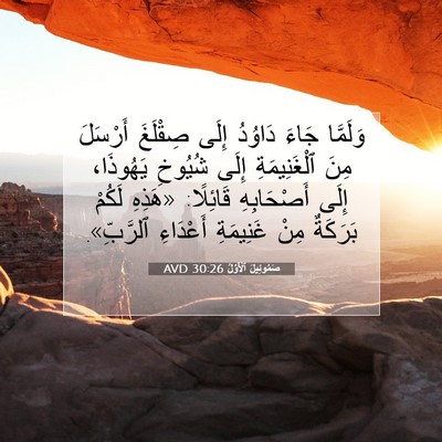 Picture 07 - صَمُوئِيلَ ٱلْأَوَّلُ 30:26 AVD - وَلَمَّا جَاءَ دَاوُدُ - Bible Verse Picture