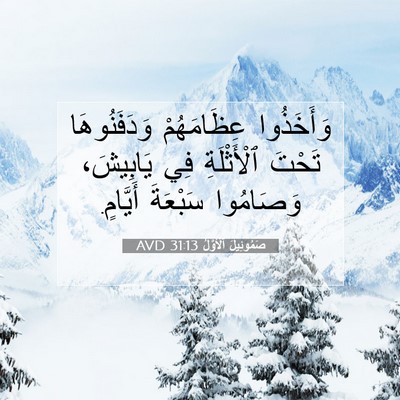 Picture 07 - صَمُوئِيلَ ٱلْأَوَّلُ 31:13 AVD - وَأَخَذُوا عِظَامَهُمْ - Bible Verse Picture