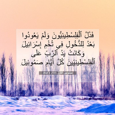 Picture 07 - صَمُوئِيلَ ٱلْأَوَّلُ 7:13 AVD - فَذَلَّ - Bible Verse Picture