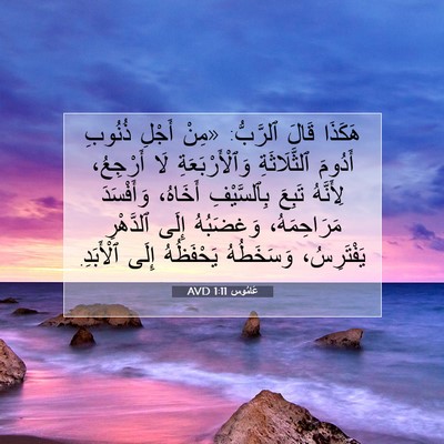 Picture 07 - عَامُوس 1:11 AVD - هَكَذَا قَالَ ٱلرَّبُّ: - Bible Verse Picture
